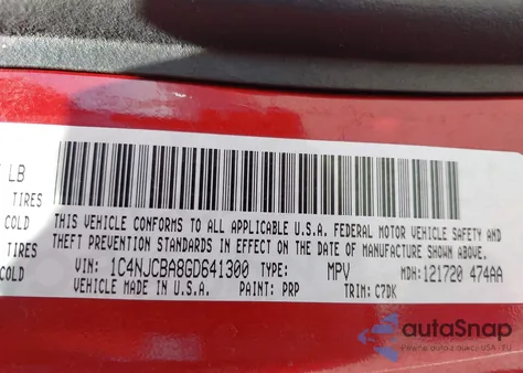 2016 Jeep Compass Sport из США, поврежденный, VIN 1C4NJCBA8GD641300